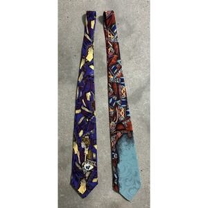 Vintage 1996 Native American Amado Pena & Roper Signed Tie Necktie Lot Silk